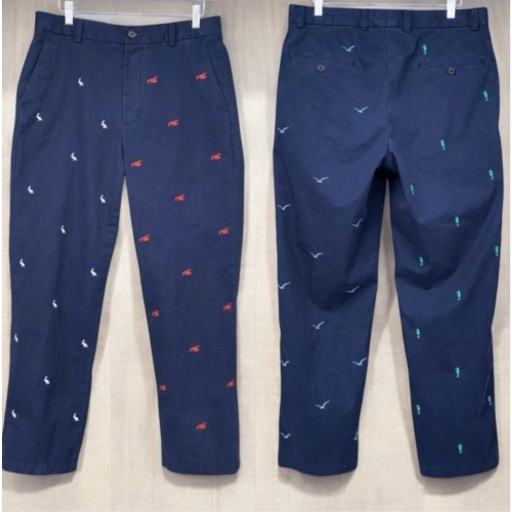Brooks Brothers Lobster Seahorse Pelican Seagull Chino Pants Men 30x34 China
